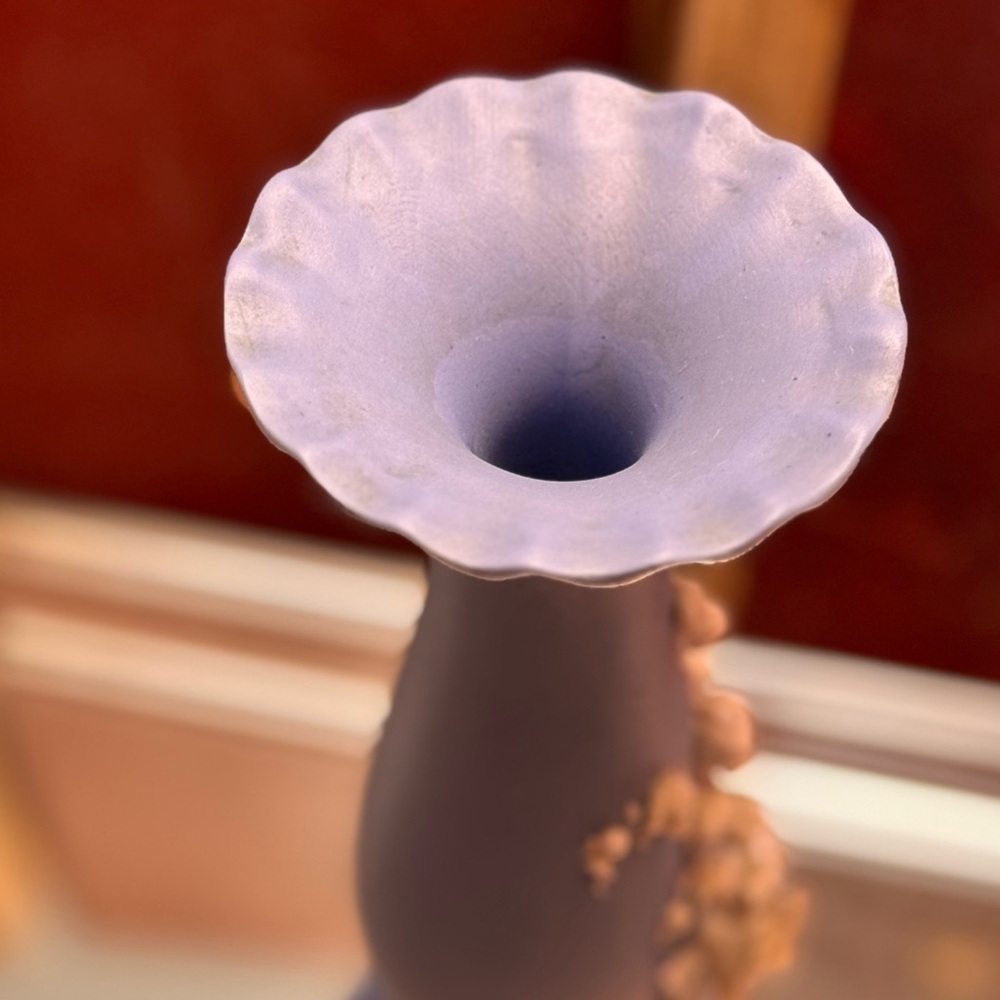 Vintage Lefton Porcelain Blue Bud Vase White Flowers Made In Japan - Picture 6 of 10
